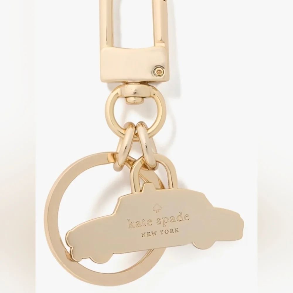 Kate Spade NYC Big Apple Yellow Taxi Bag Charm Keyfob NWT